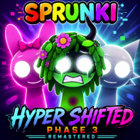 Hypershifted Sprunki characters on the remaster title screen