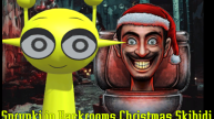 Sprunki characters in a Christmas-themed Backrooms