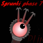Sprunki Phase 7 Remastered characters lit red on a dark stage